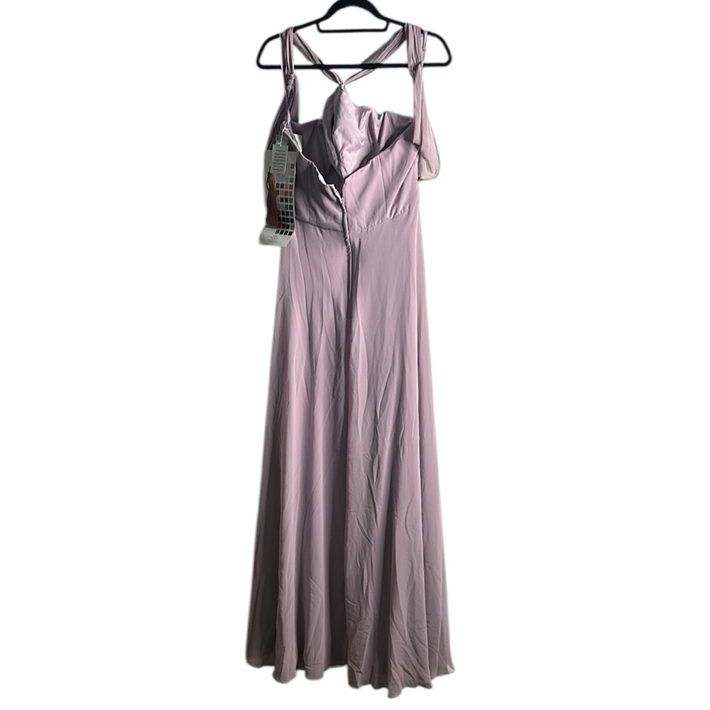 Morilee Madeline Gardner shaffon zippe back rose wood maxi formal dress s 16 new - Picture 2 of 16